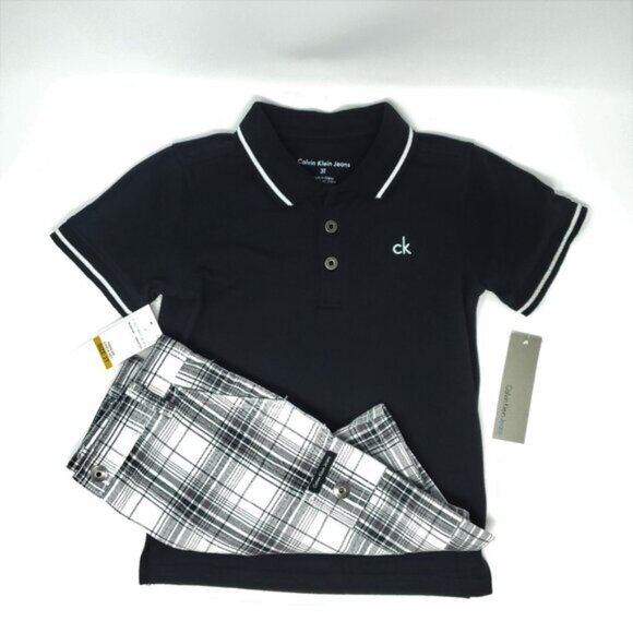Calvin Klein Boy's Toddler Polo and Pants 2 Piece Set - Picture 1 of 8